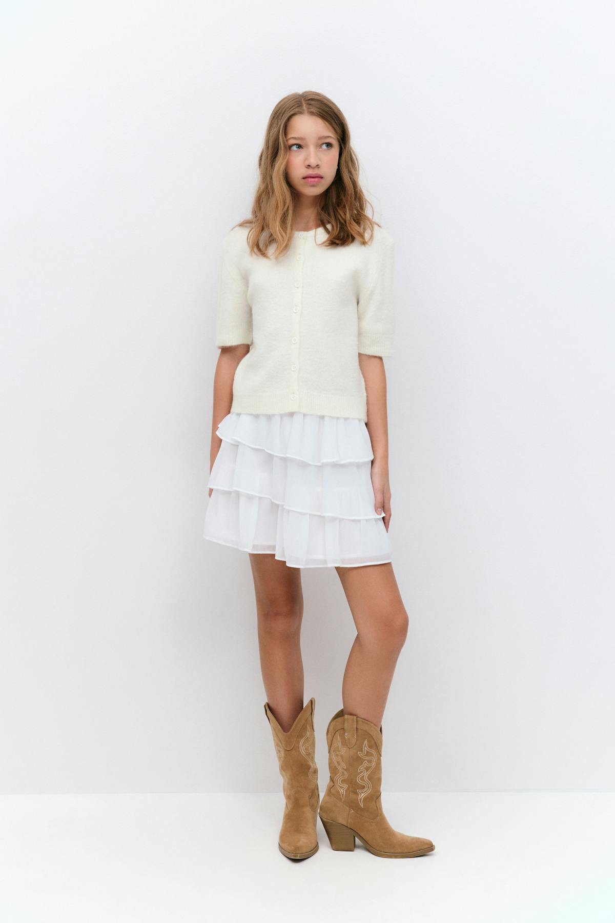 Y knitted cardigan - Bleu marine