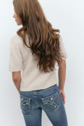 Y knitted cardigan - Blanc