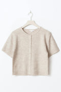 Y knitted cardigan - Oat melange