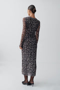 Long sleeve mesh dress - Léopard