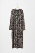 Long sleeve mesh dress - Léopard