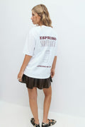 Printed oversized tee - Offwhite/blue