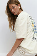 Printed oversized tee - Gardenia