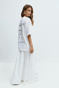 Printed oversized tee - Offwhite/blue