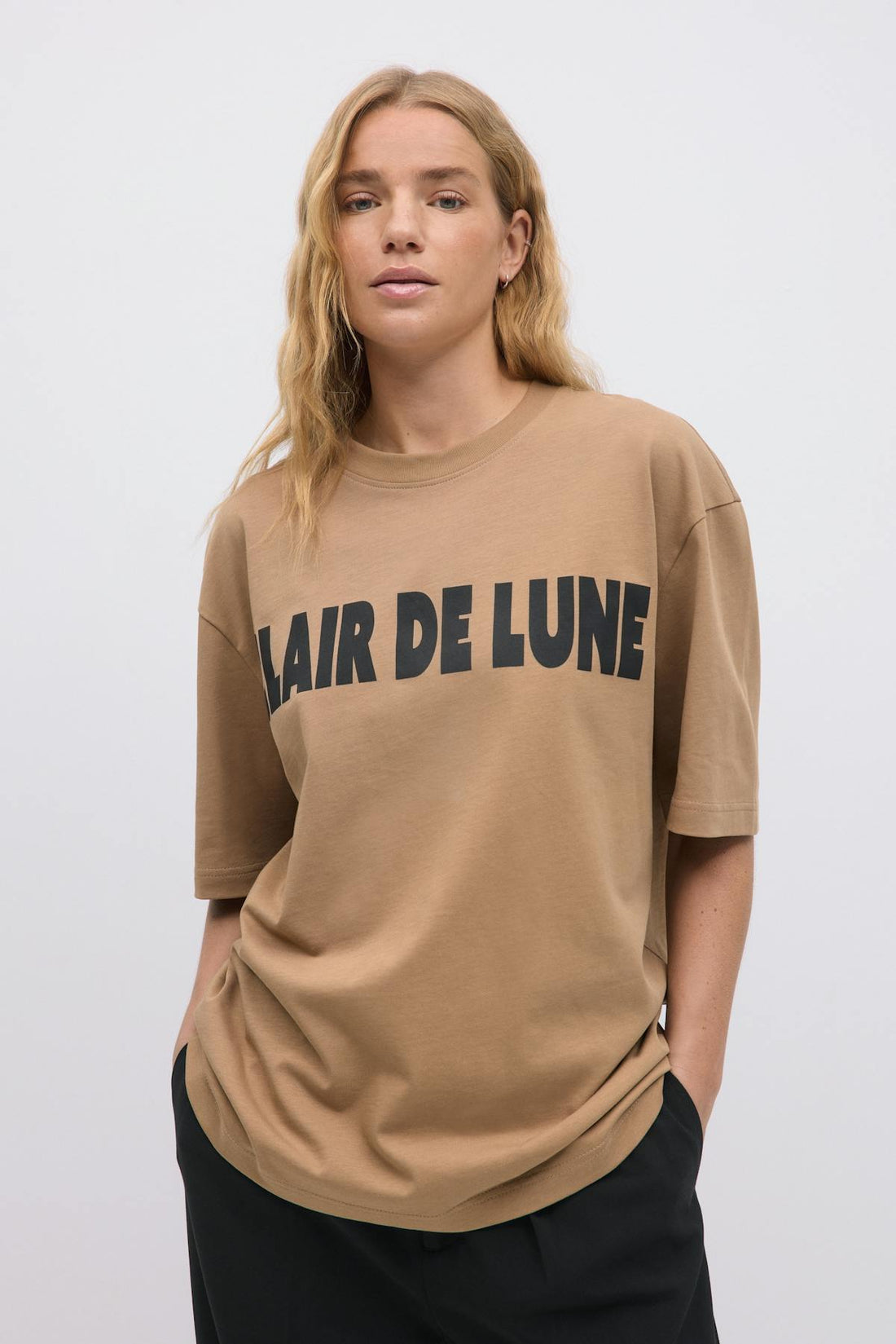 Printed oversized tee - Tigers eye