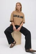 Printed oversized tee - Tigers eye