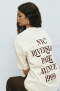 Printed oversized tee - Bleu marine