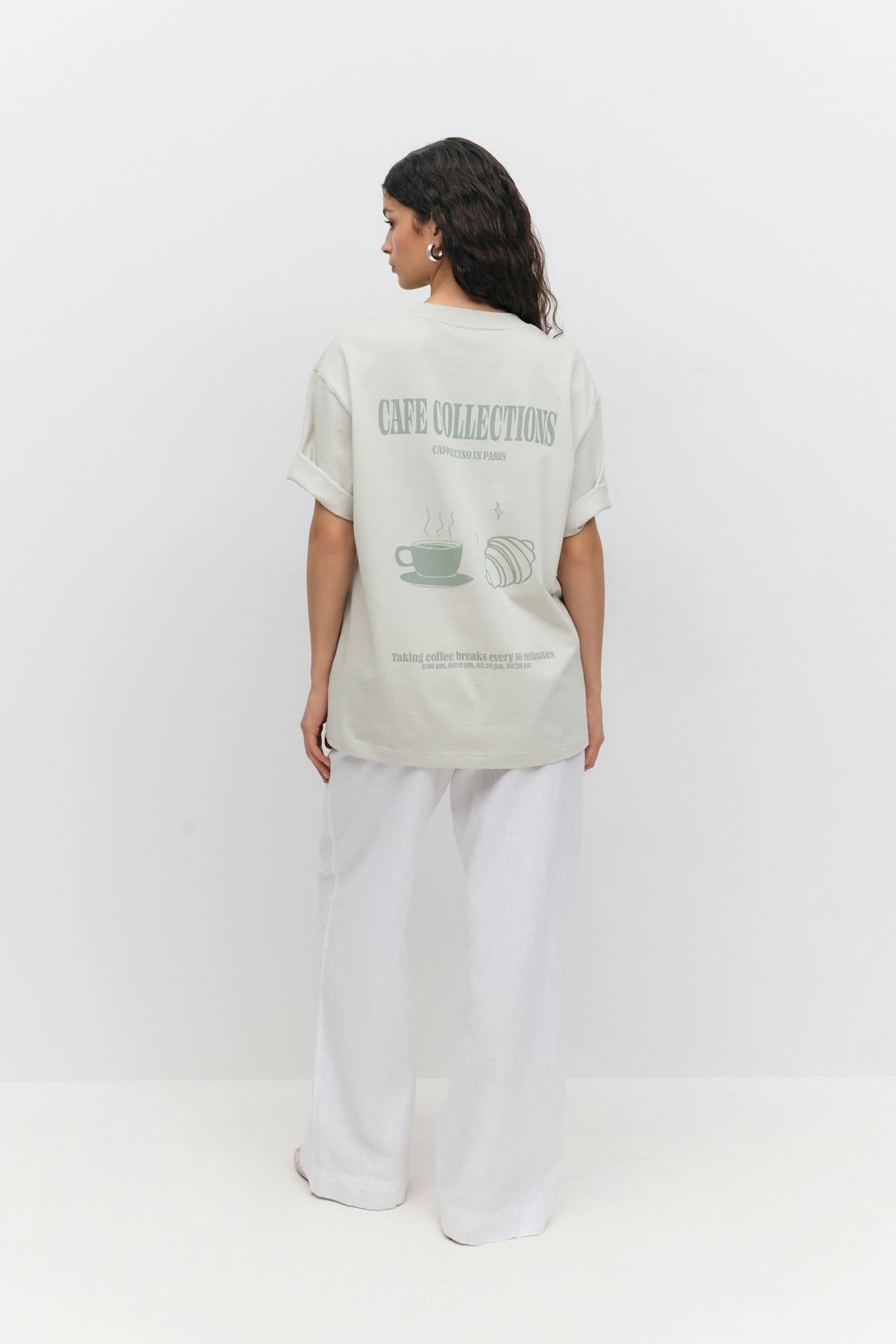 Printed oversized tee - Bleu marine