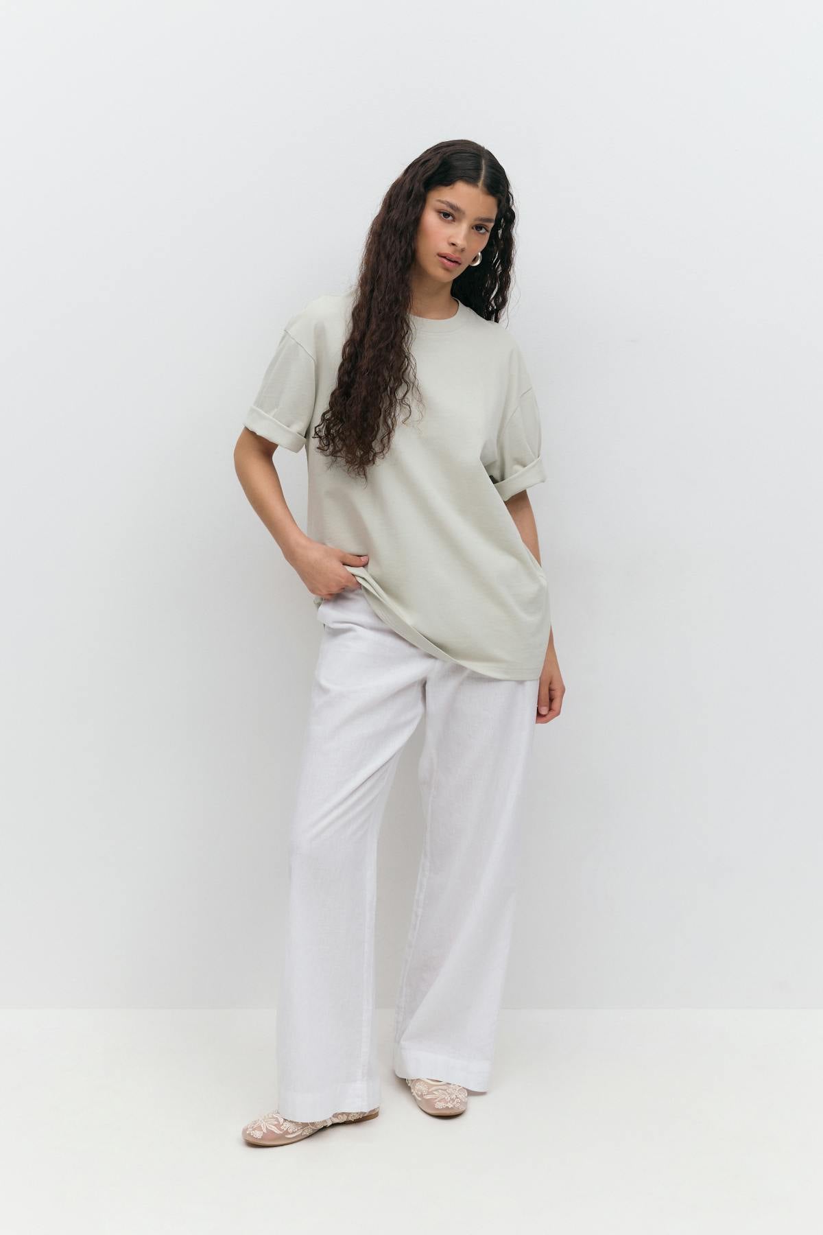 Printed oversized tee - Bleu marine