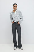 High waist flare trousers - Grey melange
