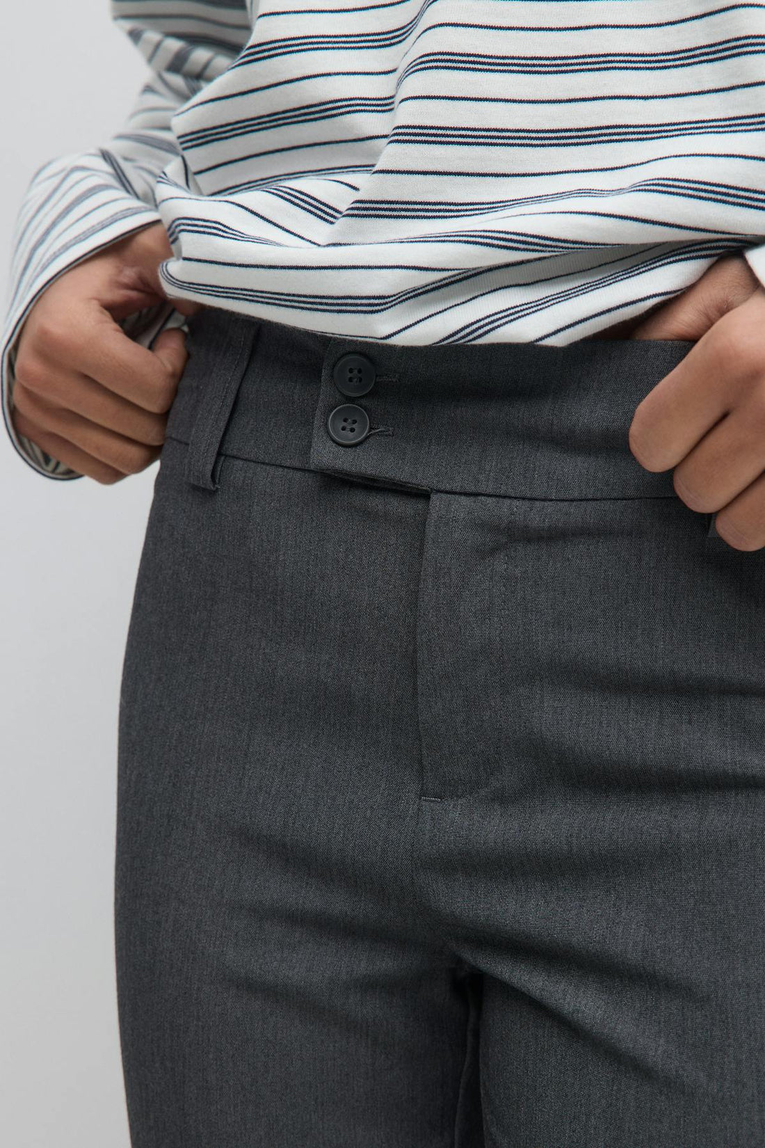 High waist flare trousers - Grey melange