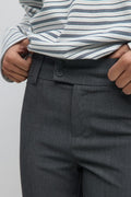 High waist flare trousers - Grey melange