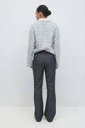 High waist flare trousers - Grey melange