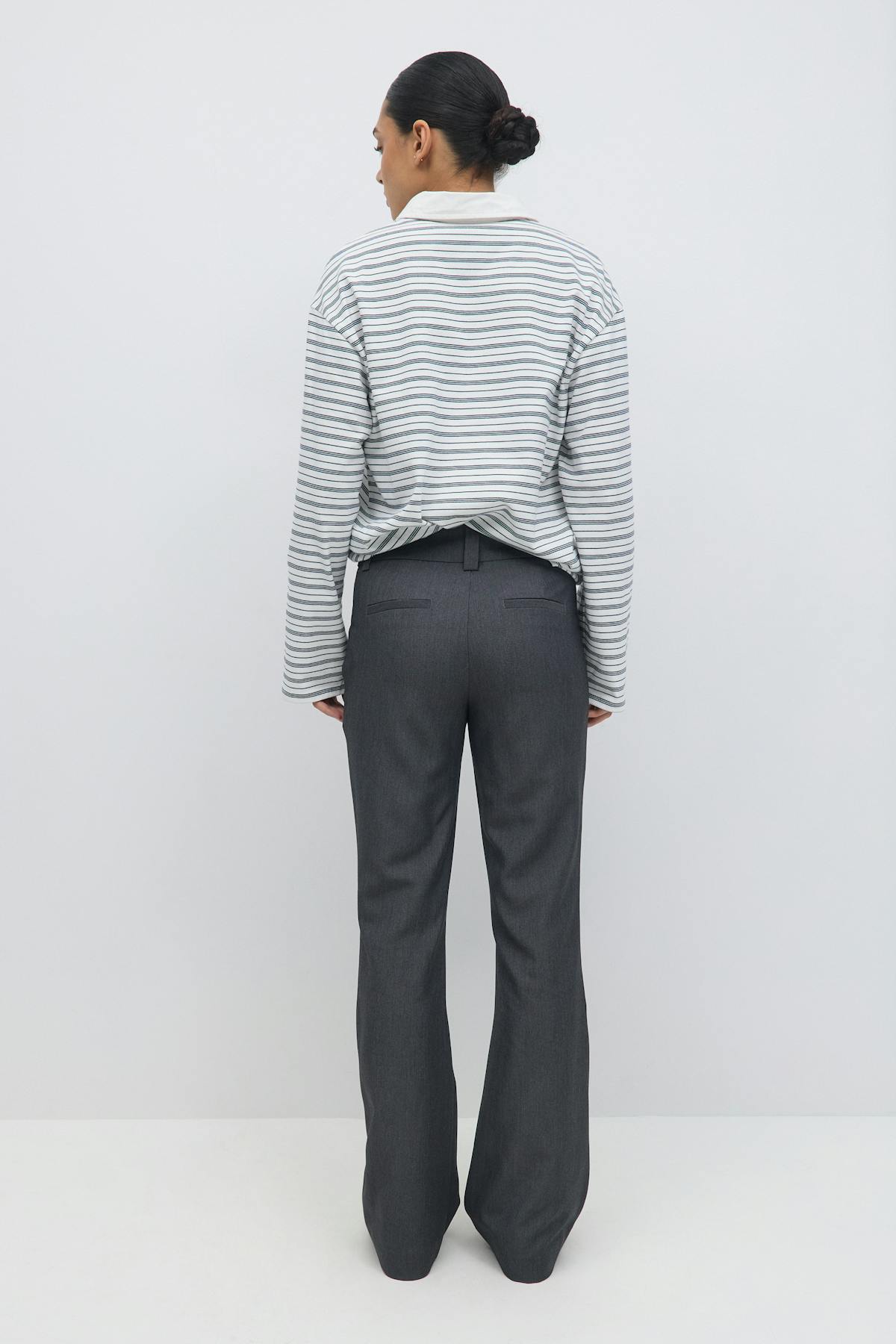 High waist flare trousers - Grey melange