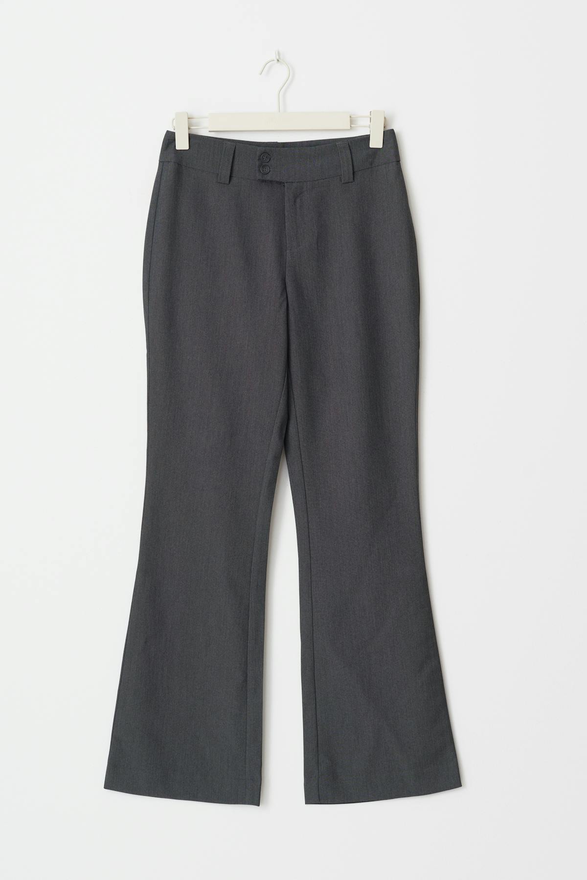 High waist flare trousers - Grey melange