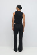 High waist flare trousers - Beige melange