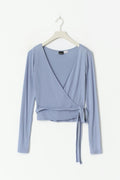 Soft wrap cardigan - Dusty blue