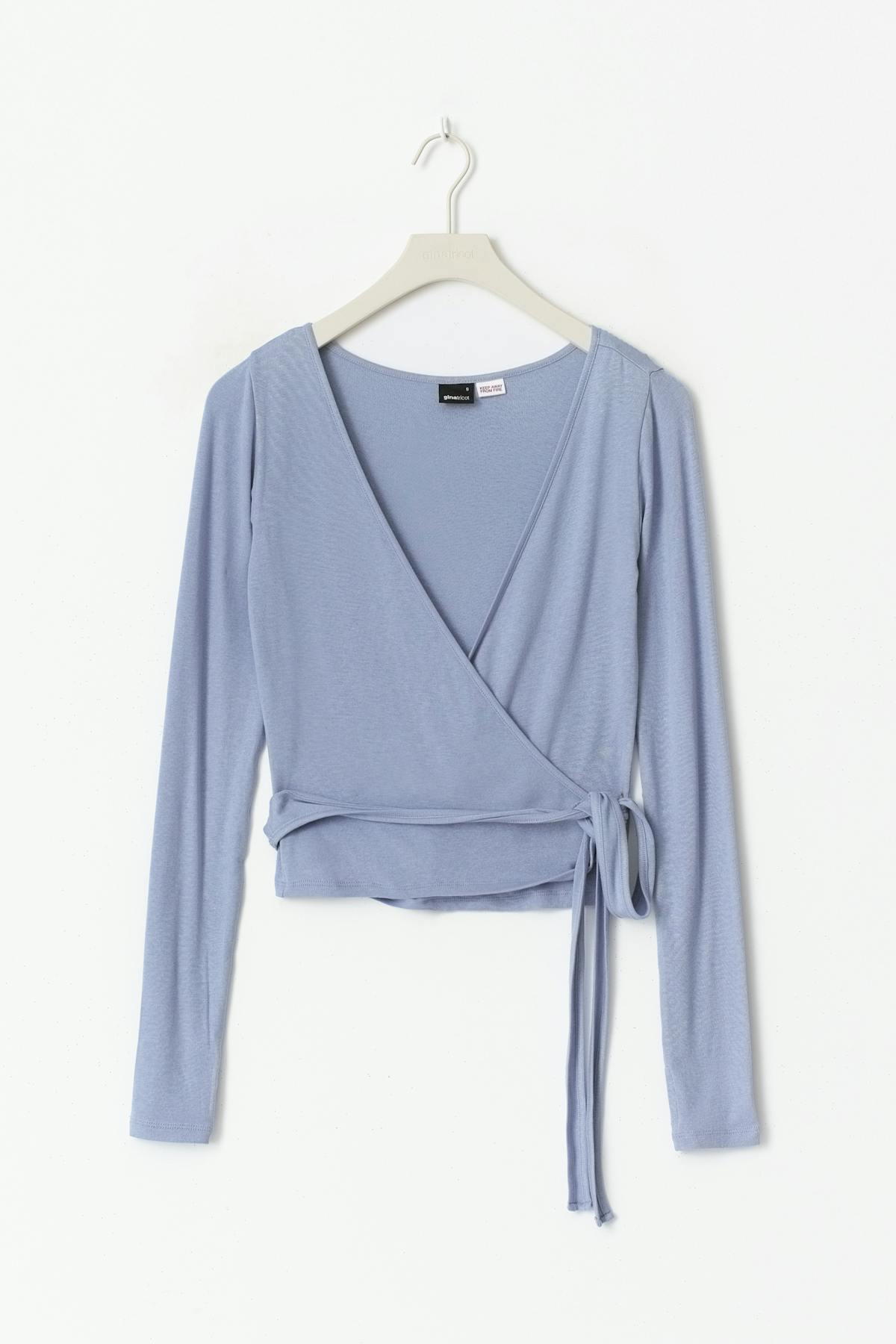Soft wrap cardigan - Dusty blue