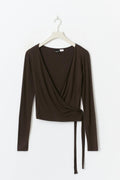 Soft wrap cardigan - Seal brown
