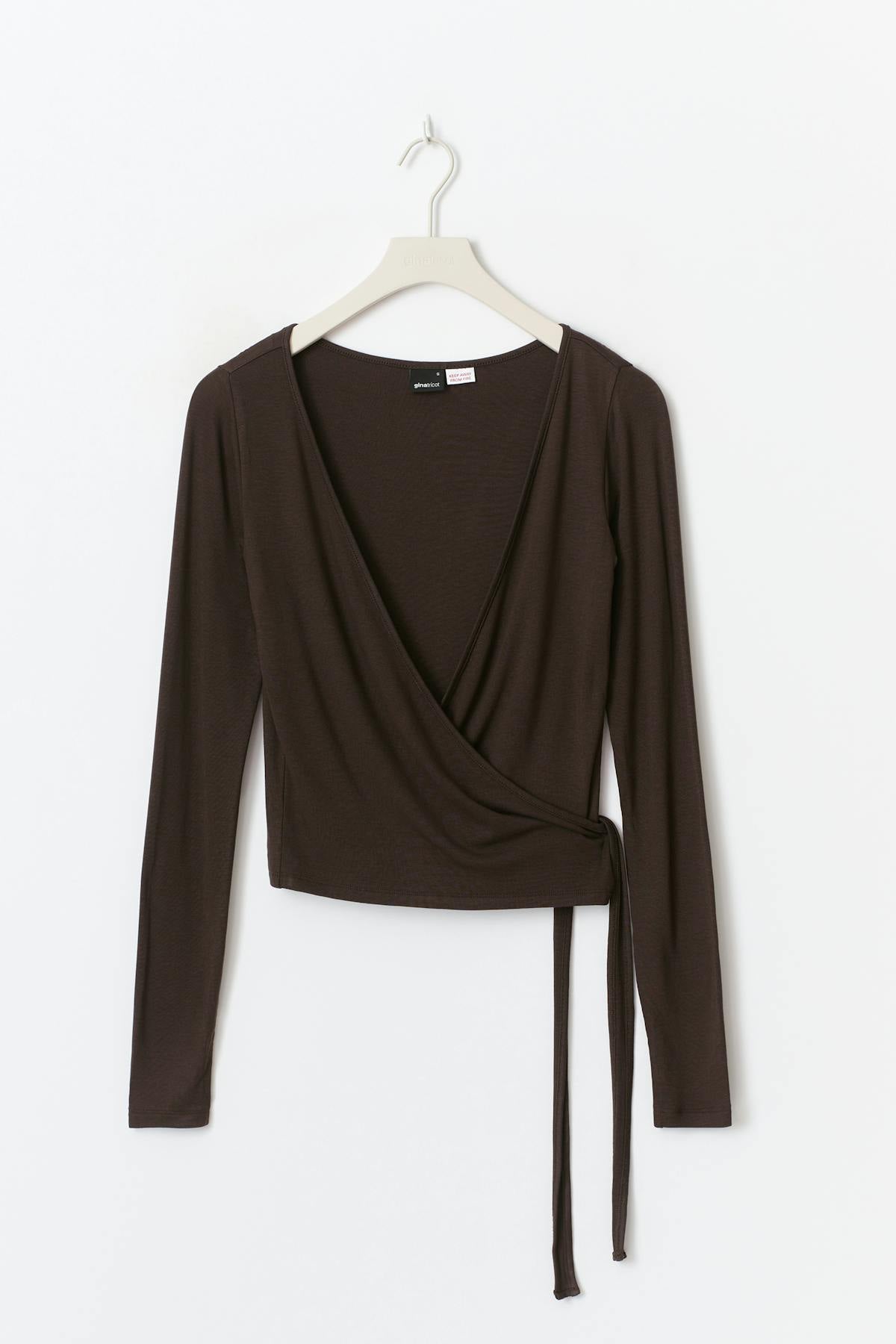 Soft wrap cardigan - Seal brown