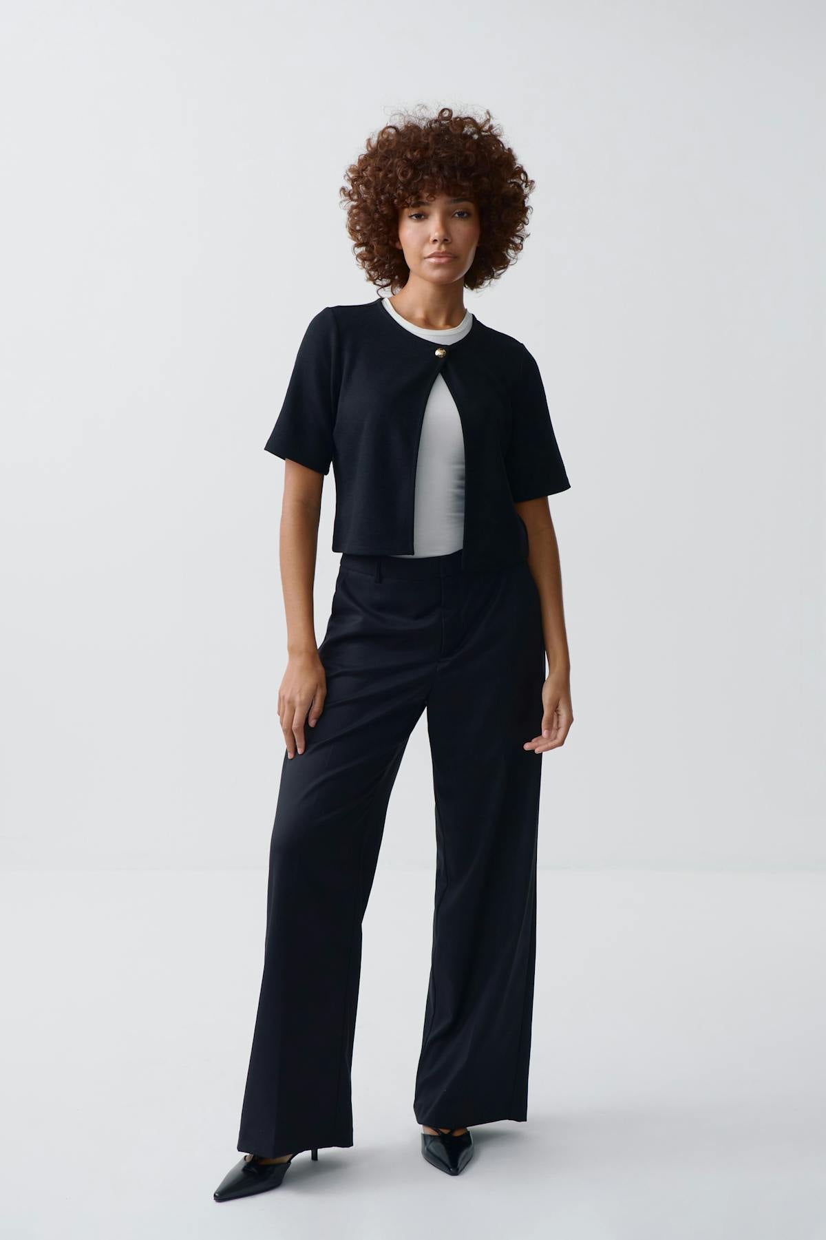 One button top - Noir