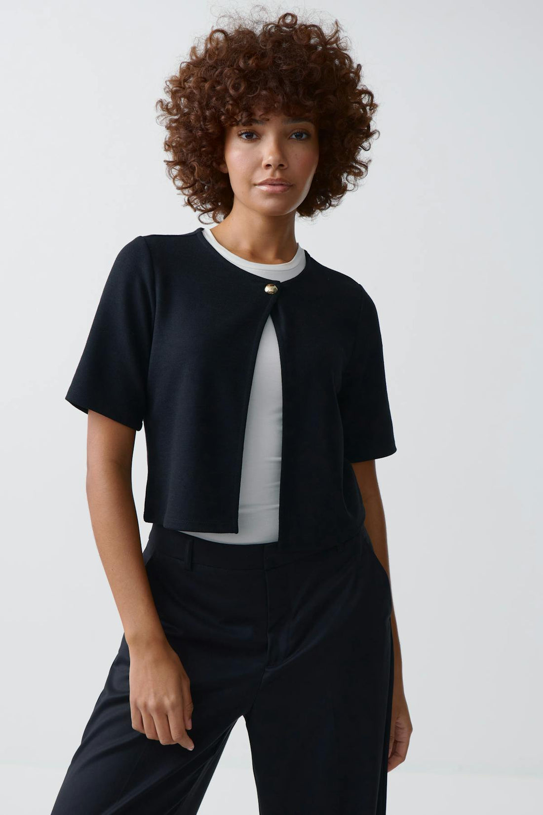 One button top - Noir