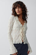 Lace frill top - Gardenia
