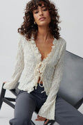 Lace frill top - Gardenia