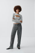 Bolero top - Grey melange