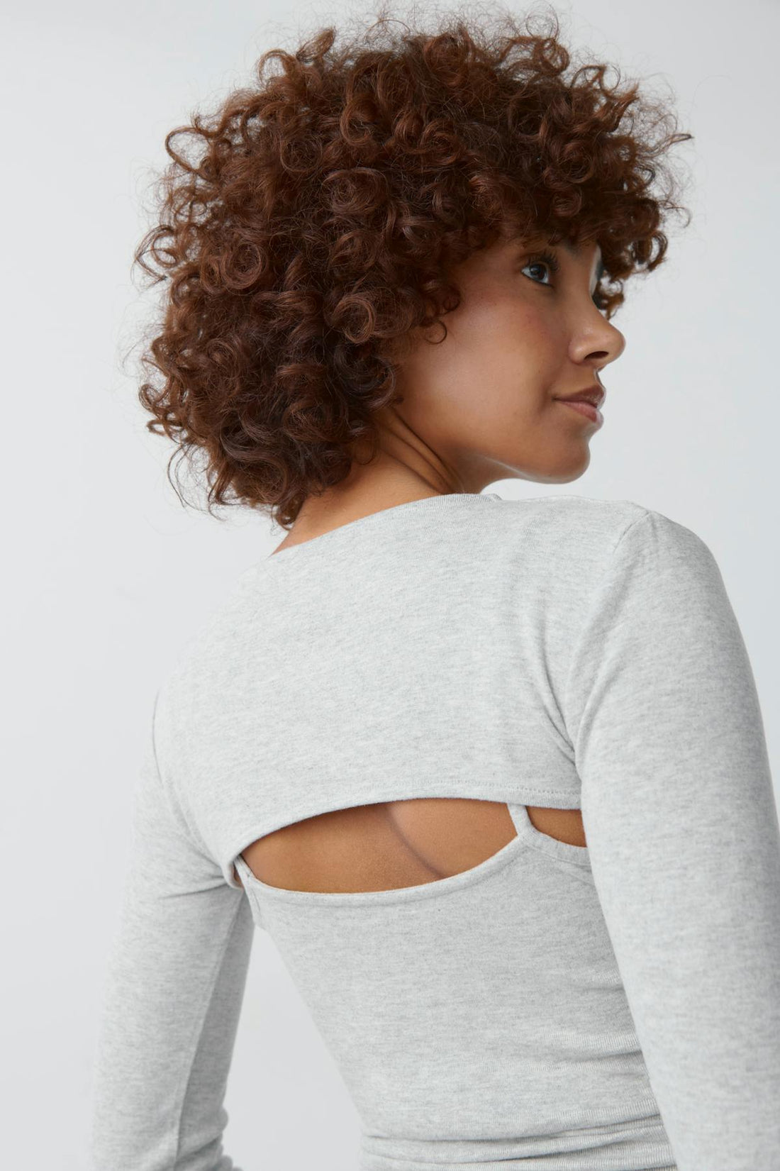 Bolero top - Grey melange