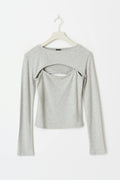 Bolero top - Grey melange