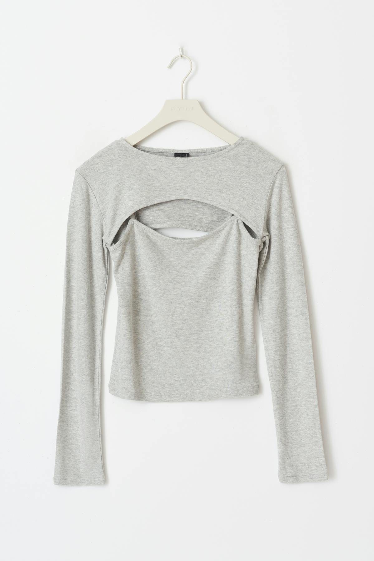 Bolero top - Grey melange