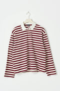 Collar top - Wine/stripe
