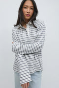 Collar top - Navy/stripe