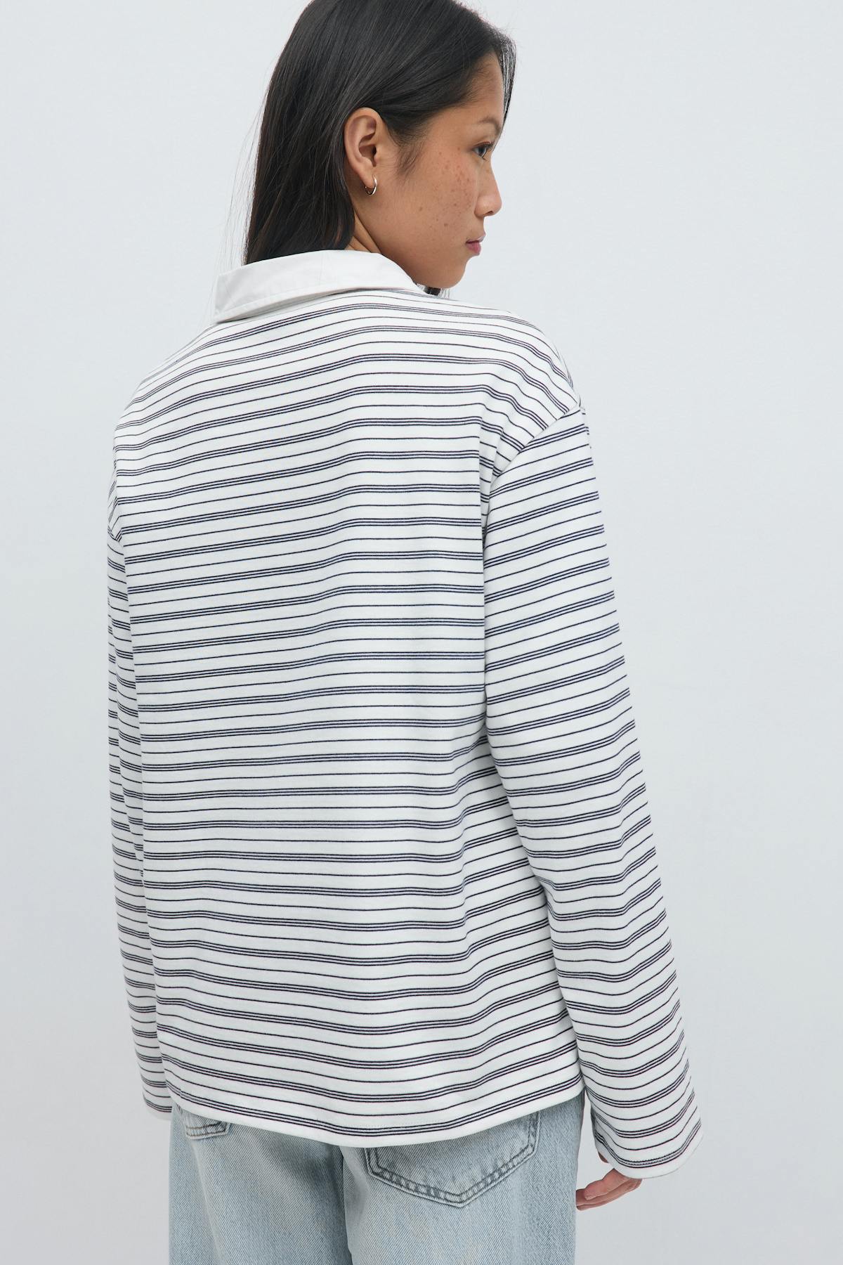 Collar top - Navy/stripe