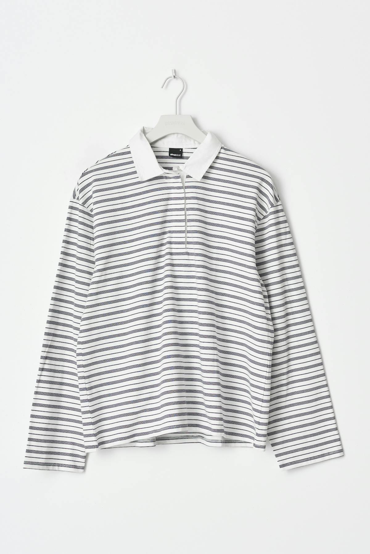 Collar top - Navy/stripe