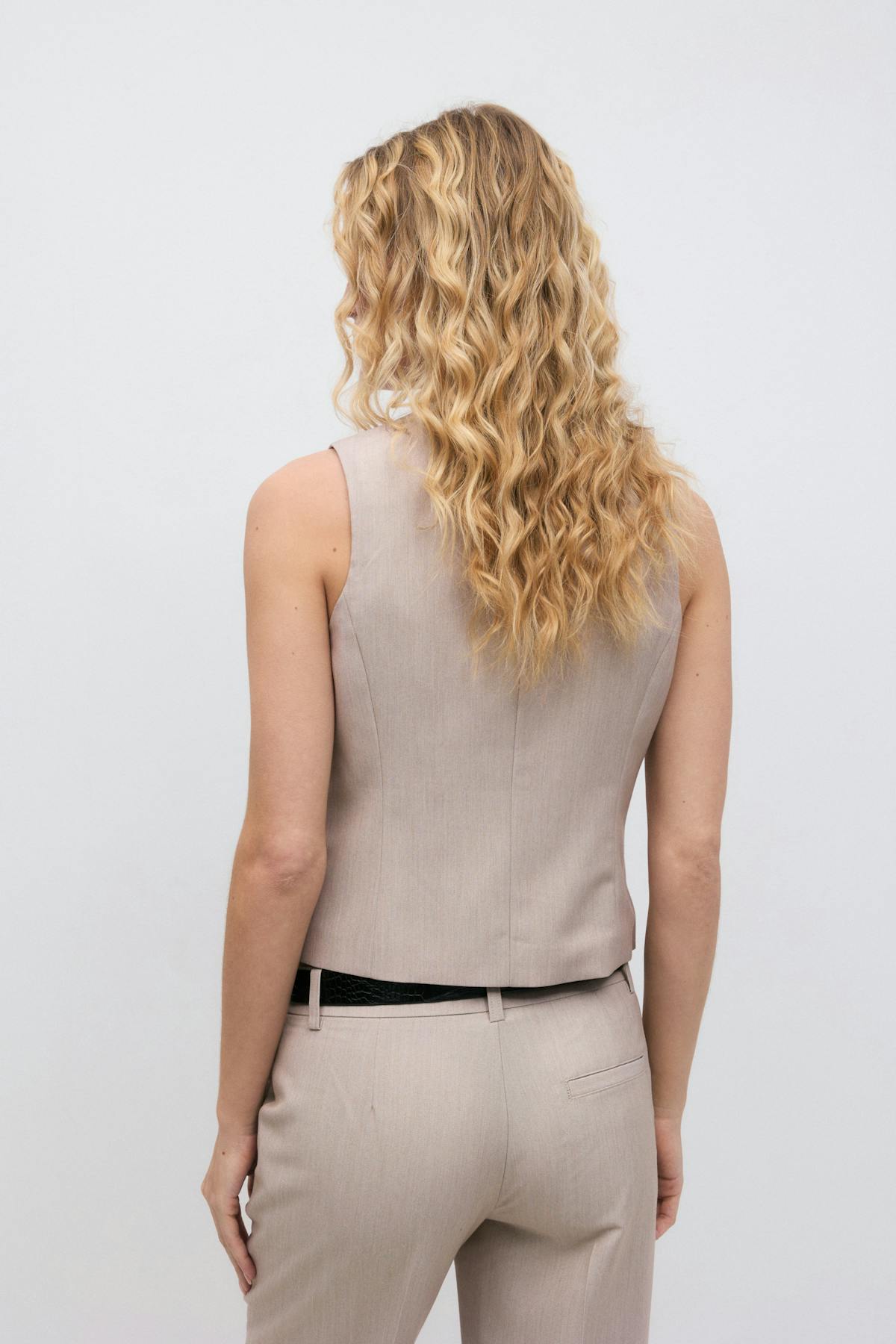 Short v-neck vest - Blanc