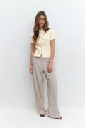Rib button top - Whitecap gray