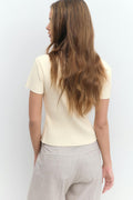 Rib button top - Whitecap gray
