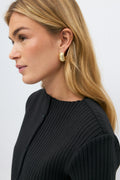 Rib button top - Noir
