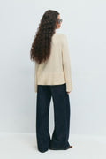 Round neck knitted sweater - Gardenia
