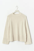 Round neck knitted sweater - Gardenia