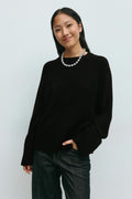 Round neck knitted sweater - Gardenia