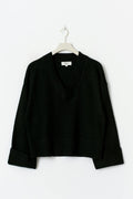 V-neck knitted sweater - Noir