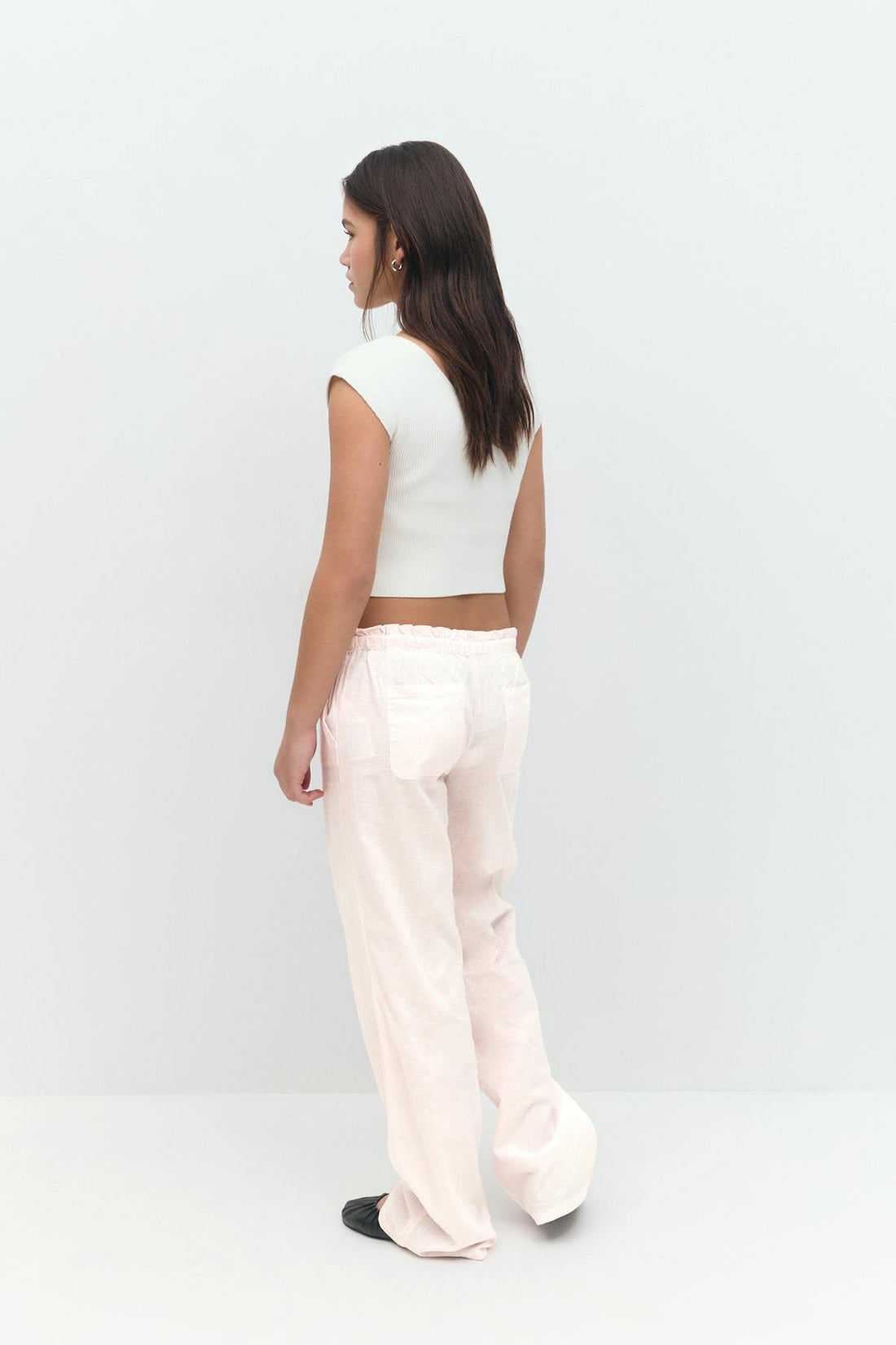 Y linen blend tall trousers - Ballet slipper
