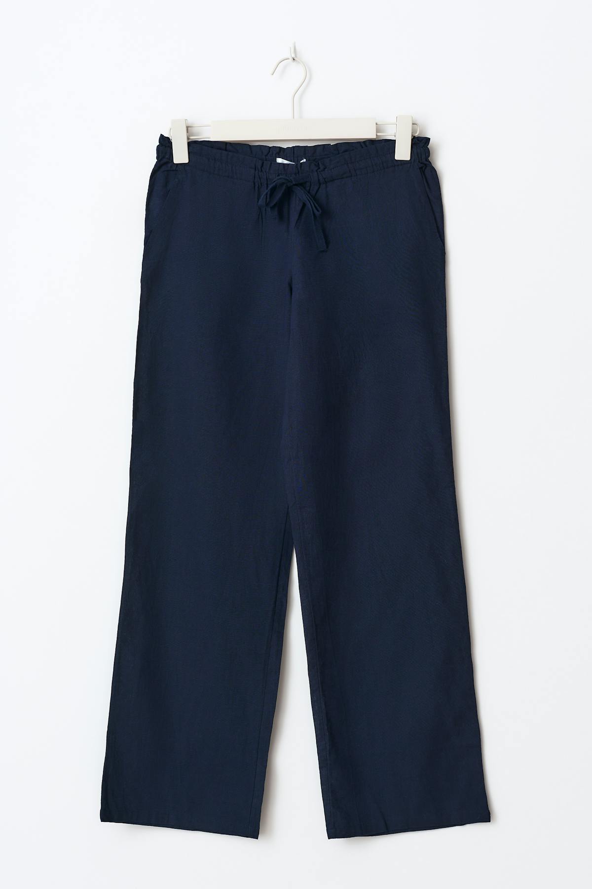 Y linen blend tall trousers - Navy blazer