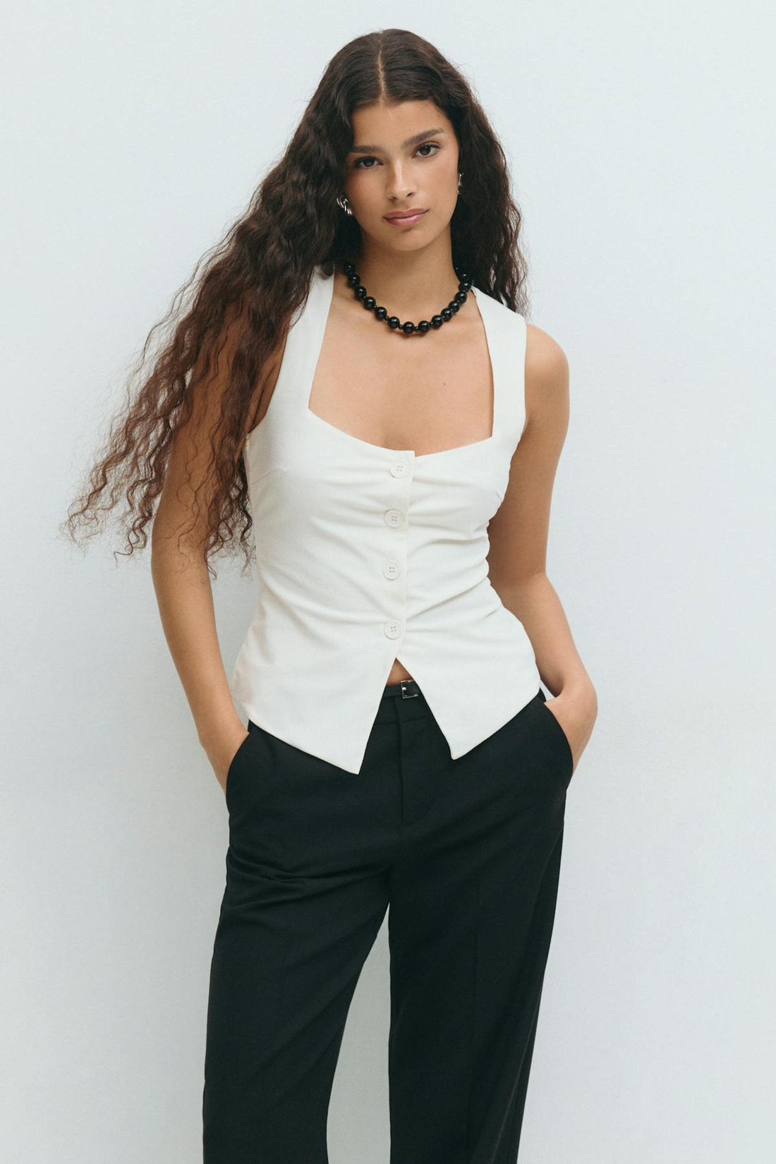 Jersey vest - Gardenia