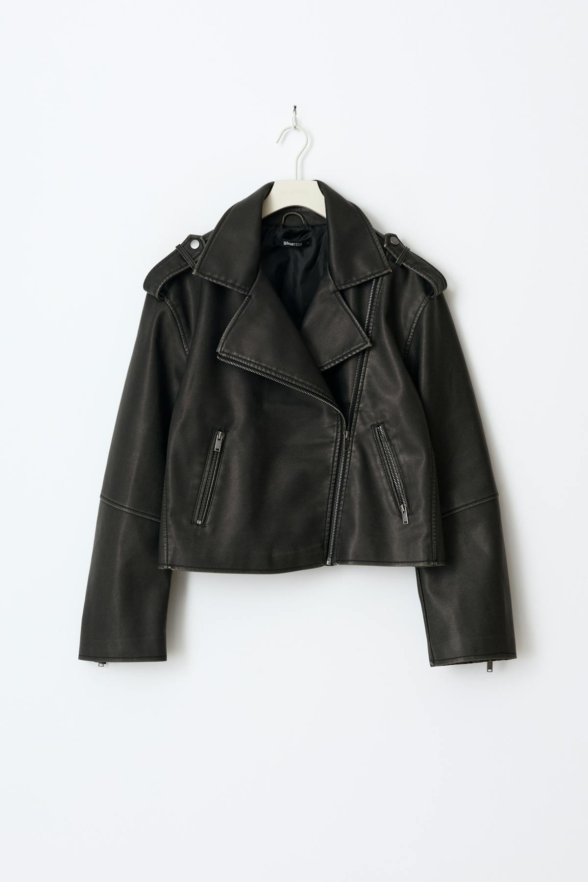 Short pu biker jacket - Offblack