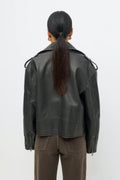 Short pu biker jacket - Offblack