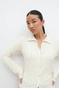 Textured shirt top - Eggnog
